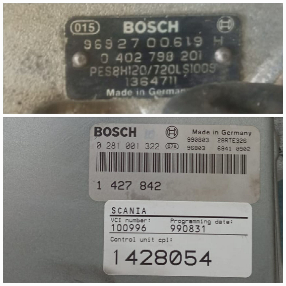 На SCANIA 3 серия нужно ТНВД 0402798201, 1364711 и блок управления двигателем 0281001322, 1427842, 1  - photo 1