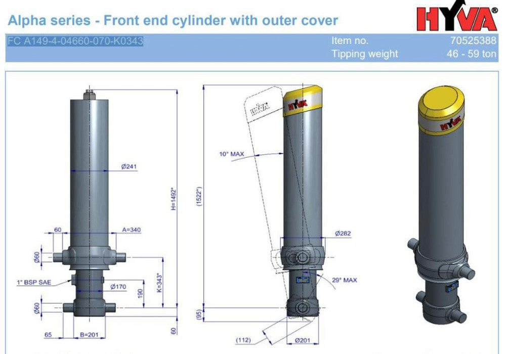 Ищу гидроцилиндр HYVA 70525388 FC A149-4-04660-070-K0343.  - photo 1