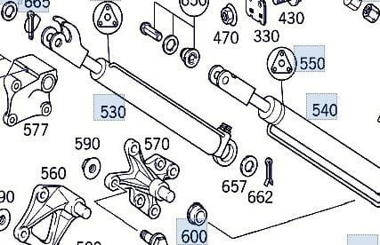 Ищу A0025531805, A0025535205 - цилиндр подъема кабины (кабина мега). Цилиндр с зацепом (№ 530). Мерс  - photo 1