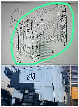 На DAF CF85 куплю спойлера боковые как на фото 4 части. Номера: и уголок верхний спойлер 1371910 пр 