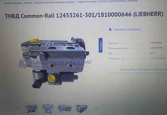 Нужен ТНВД Common-Rail 12453261-301/1810000646 (Liebherr) на Камаз. Либхер. Вся Россия