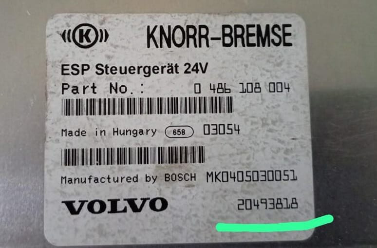 Нужен блок управления ESP 0486108004, 20493818 Volvo.  - photo 1