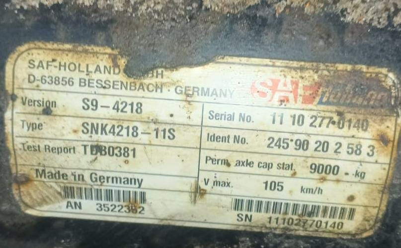 Ищу голую ось SAF S9-4218, с НДС, под барабанный тормоз.  - photo 1