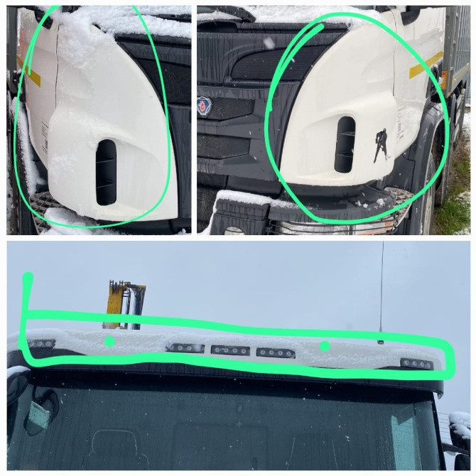 На Scania 5 P ищу два дефлетора капота и солнцезащитный козырёк как на фото.  - photo 1