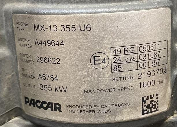 На DAF 106 ищем в сборе двигатель MX13 355 U6. Вся Россия - изображение 1