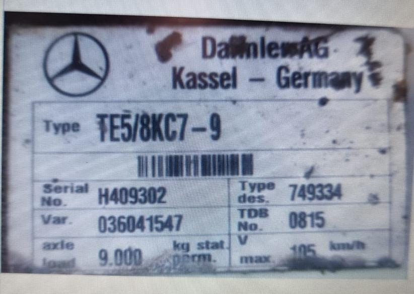 Ищем ось Мерседес TE5/8KC7-9 на прицеп.  - photo 1