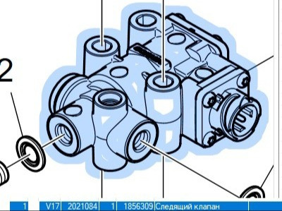 Ищем 2021084, 1856303 клапан горного тормоза на Scania 5 ser (вин 5259029). Вся Россия - изображение 2