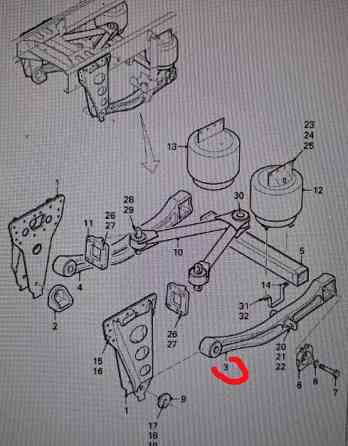 Нужна 1702608 лыжа, кронштейн пневмоподушек левый DAF 55 от 2013 года (номер 3). 