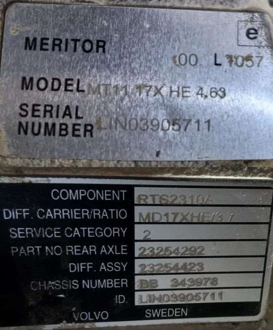 Ищем редуктор Вольво СРЕДНИЙ 23254292, 23254423, RT62310A, Volvo MD17XHE 3.7, Meritor MT11 17xHE 4.6 Вся Россия - изображение 1