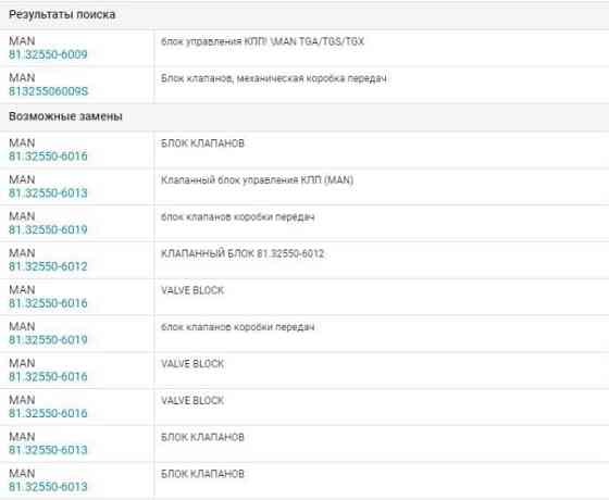 Нужен 81.32550-6009 MAN блок клапанов кпп. Вся Россия